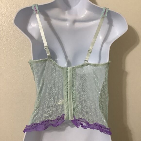 Donna Loren Pastel Blue Regencycore Fairy Feminine Romantic Corset Bustier 34B - Picture 5 of 10